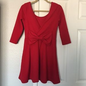 Like NEW Ruby Red Long Sleeve Dress with Bow